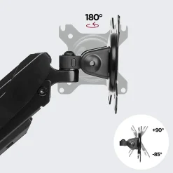 DMG52 Support 2 écrans PC à pince pour bureau Bras de moniteur Rotatif Inclinable Pivotant Compatible VESA 75 100 Duronic
