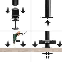 DM-GR-03 Grommet pour support d'écran de la gamme DMG Fixation par perçage pour remplacer la pince Duronic