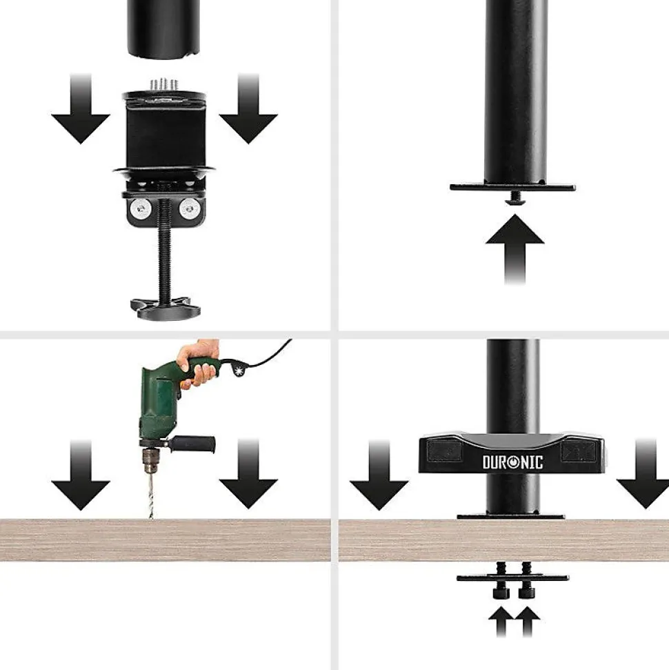 DM-GR-03 Grommet pour support d'écran de la gamme DMG Fixation par perçage pour remplacer la pince Duronic