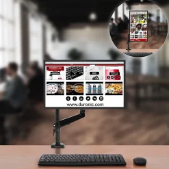 DMG51X2 Support écran PC à pince pour bureau Bras de moniteur Rotatif Inclinable Pivotant Compatible VESA 75 100 Duronic