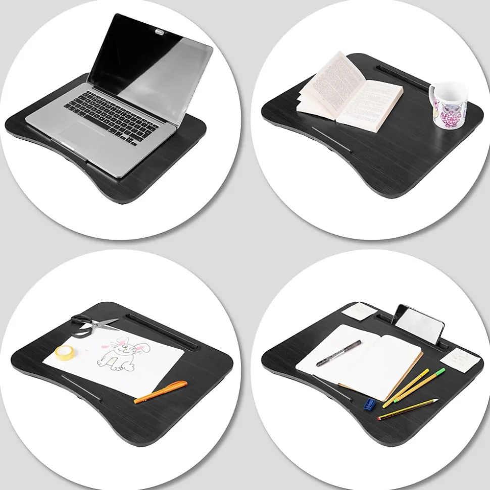 DML432 Plateau pour ordinateur portable Support pour tablette Lapdesk à poser sur les genoux ou sur un bureau Duronic