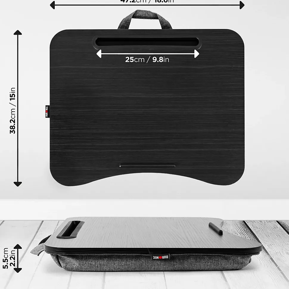 DML432 Plateau pour ordinateur portable Support pour tablette Lapdesk à poser sur les genoux ou sur un bureau Duronic