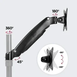 DML5S1 Bras complet pour ajouter un écran ou accessoire sur un support de la gamme DM55 Ajustement vertical à la volée Duronic