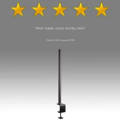 DM35POLE-60 Potence de 60 cm Fixation à pince Compatible avec support d'écran Permet d'ajuster la hauteur de l'écran Duronic