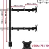 DMT154 Support 4 écrans PC à pince pour bureau Bras de moniteur Rotatif Inclinable Pivotant Compatible VESA 75 100 Duronic