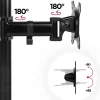 DMT252VX1 Support 2 écrans PC à pince pour bureau Bras de moniteur Rotatif Inclinable Pivotant Compatible VESA 75 100 Duronic