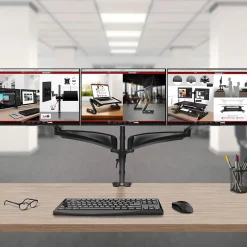 DM453VX1 Support 4 écrans PC à pince pour bureau Bras de moniteur Rotatif Inclinable Pivotant Compatible VESA 75 100 Duronic
