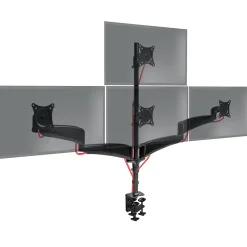 DM453VX1 Support 4 écrans PC à pince pour bureau Bras de moniteur Rotatif Inclinable Pivotant Compatible VESA 75 100 Duronic