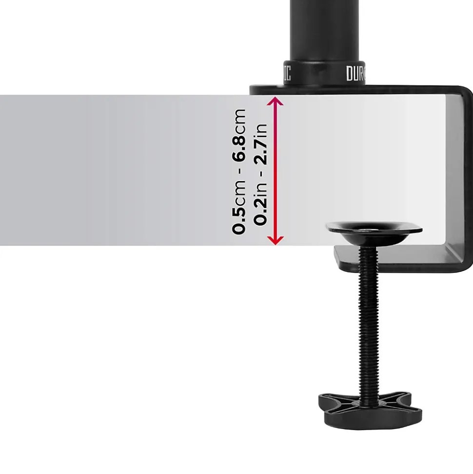 DM451X2 Support écran PC à pince pour bureau Bras de moniteur Rotatif Inclinable Pivotant Compatible VESA 75 100 Duronic
