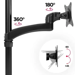 DM451X2 Support écran PC à pince pour bureau Bras de moniteur Rotatif Inclinable Pivotant Compatible VESA 75 100 Duronic