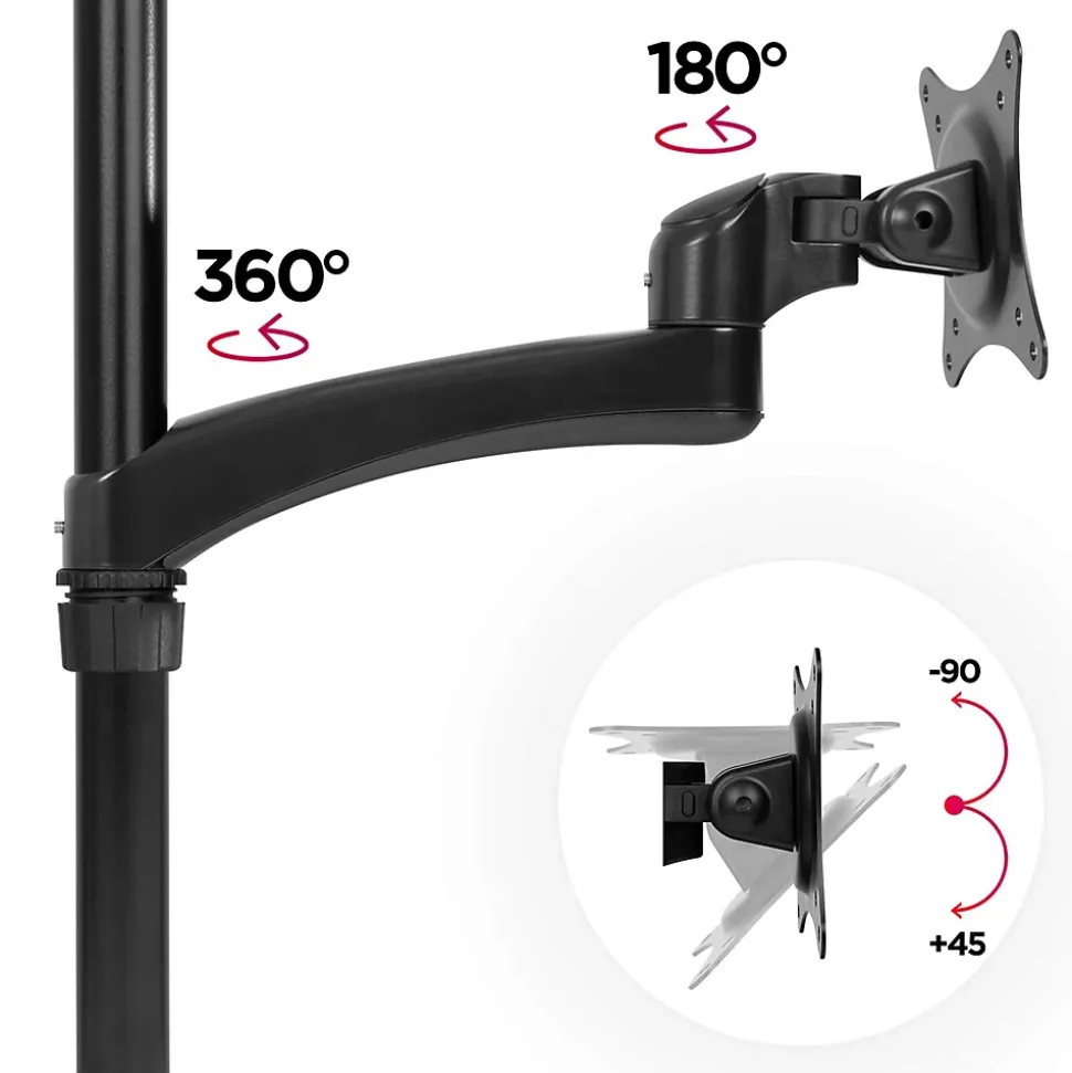 DM451X2 Support écran PC à pince pour bureau Bras de moniteur Rotatif Inclinable Pivotant Compatible VESA 75 100 Duronic