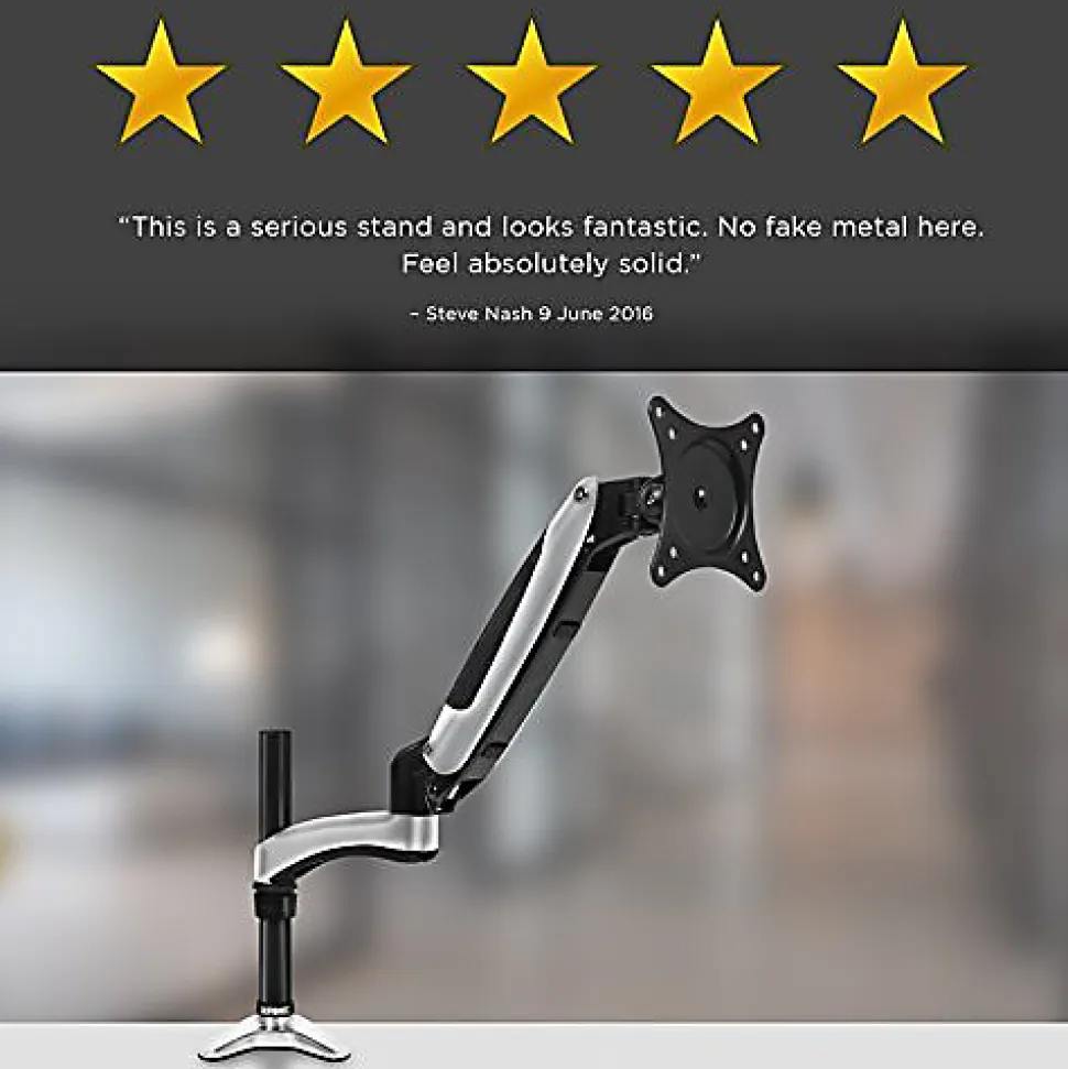DM651X2 Support écran PC à pince pour bureau Bras de moniteur Rotatif Inclinable Pivotant Compatible VESA 75 100 Duronic