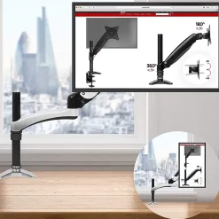 DM651X2 Support écran PC à pince pour bureau Bras de moniteur Rotatif Inclinable Pivotant Compatible VESA 75 100 Duronic