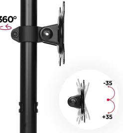 DM151X1 Support écran PC à pince pour bureau Bras de moniteur Rotatif Inclinable Pivotant Compatible VESA 75 100 Duronic
