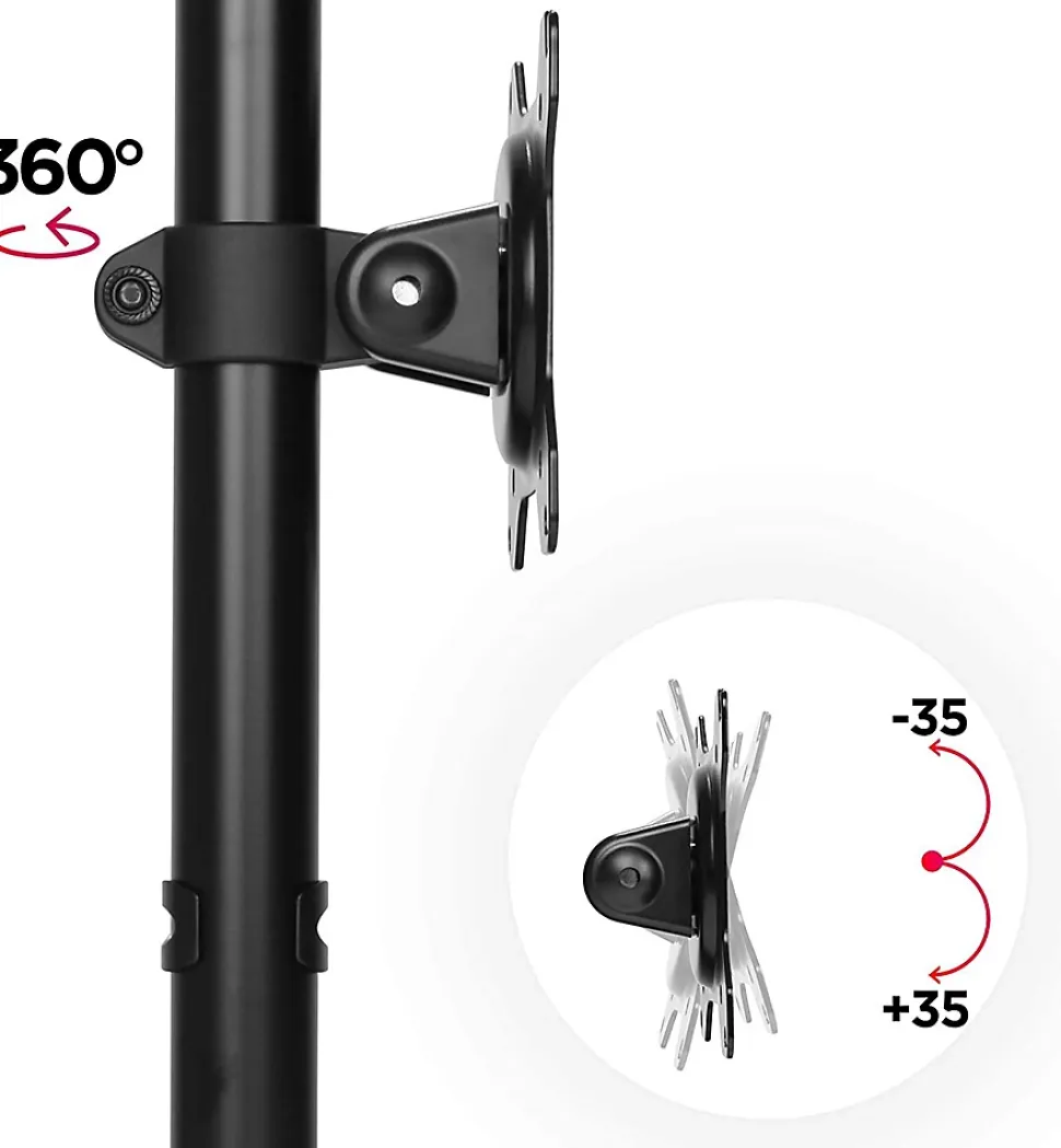 DM151X1 Support écran PC à pince pour bureau Bras de moniteur Rotatif Inclinable Pivotant Compatible VESA 75 100 Duronic