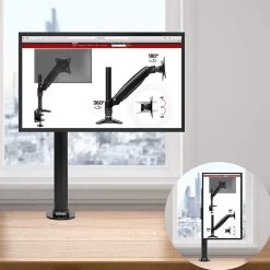 DM451X1 Support écran PC à pince pour bureau Bras de moniteur Rotatif Inclinable Pivotant Compatible VESA 75 100 Duronic