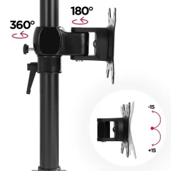 DM351X1 Support écran PC à pince pour bureau Bras de moniteur Rotatif Inclinable Pivotant Compatible VESA 75 100 Duronic