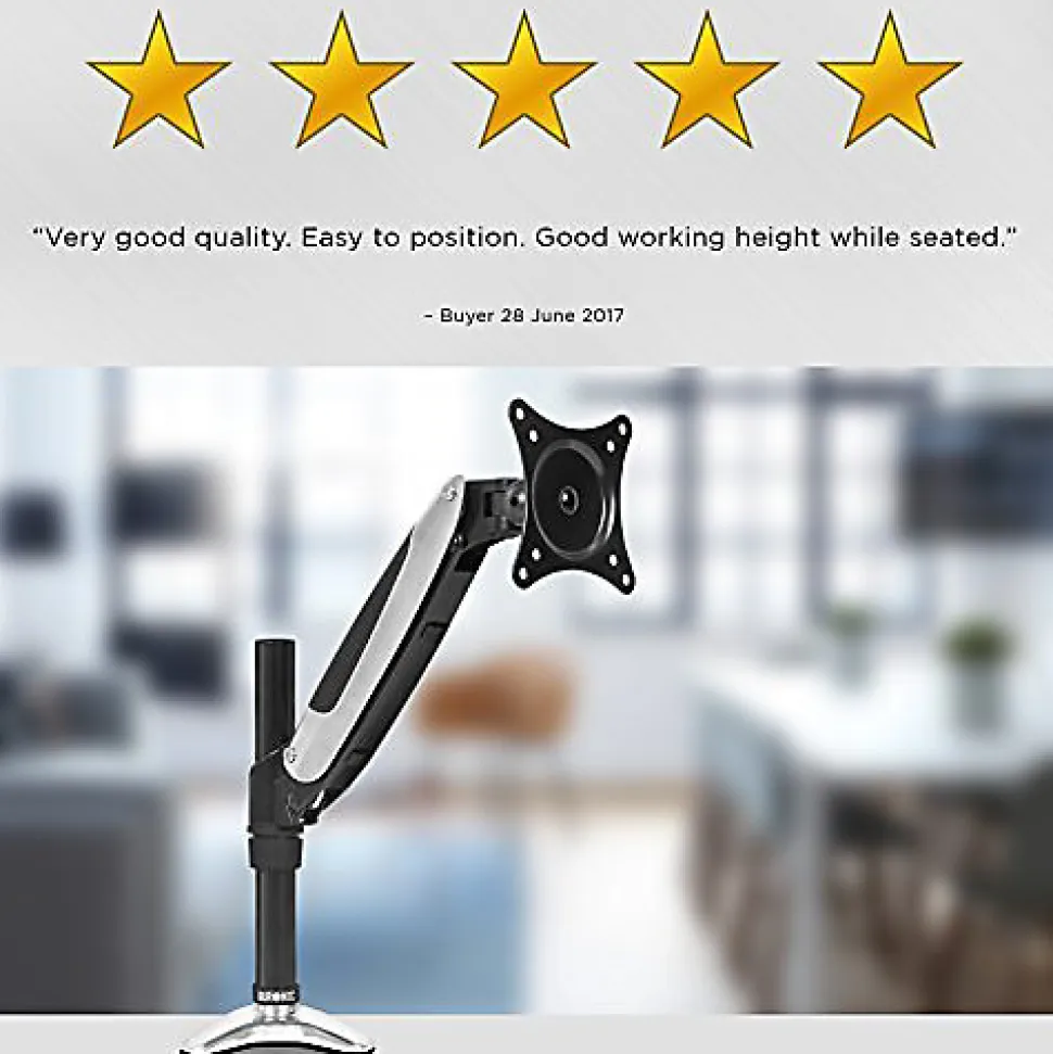 DM651X2 Support écran PC à pince pour bureau Bras de moniteur Rotatif Inclinable Pivotant Compatible VESA 75 100 Duronic