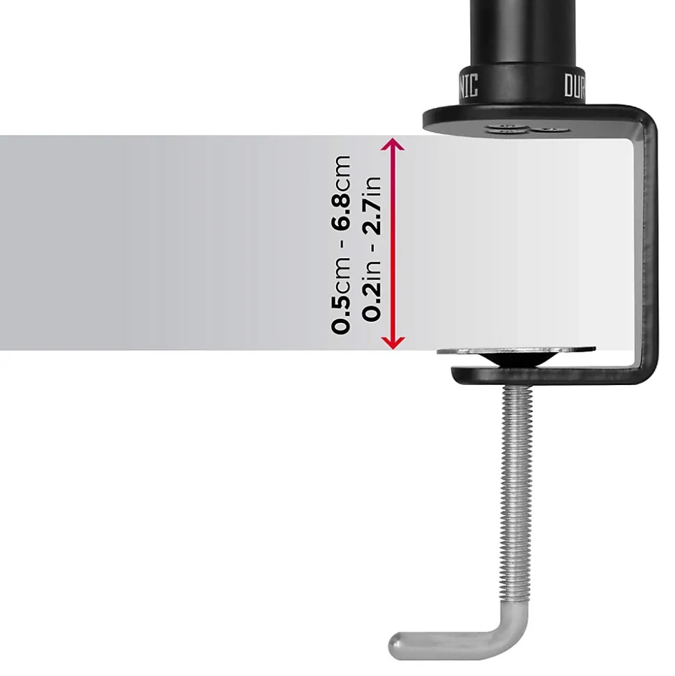 DM351X2 Support écran PC à pince pour bureau Bras de moniteur Rotatif Inclinable Pivotant compatible VESA 75 100 Duronic