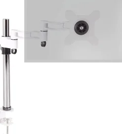 DM351X3 WE Support écran PC à pince pour bureau Bras de moniteur Rotatif Inclinable Pivotant Compatible VESA 75 100 Duronic