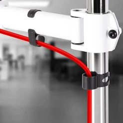 DM251X3 WE Support écran PC à pince pour bureau Bras de moniteur Rotatif Inclinable Pivotant Compatible VESA 75 100 Duronic