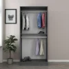 Dressing anthracite avec étagère et penderies - 90 x 210 x 52 cm - RIVOLI