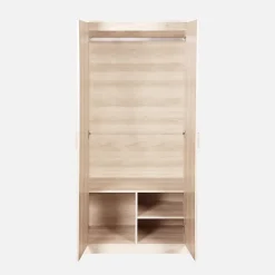 Dressing. armoire. 2 portes avec penderie et rangements LINEAR. panneaux stratifiés et pied en bois de sapin L 80 x P 48 x H 180cm