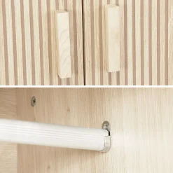 Dressing. armoire. 2 portes avec penderie et rangements LINEAR. panneaux stratifiés et pied en bois de sapin L 80 x P 48 x H 180cm