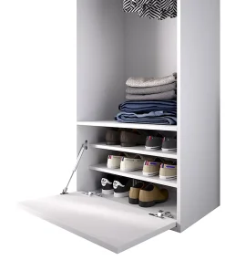 Dressing avec porte chaussure et fond d'arrière réversible coloris chêne naturel, blanc
