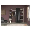 Dressing avec rideau - Decor chene jackson et noir - L 198 x P 48 x H 203 cm - COMO