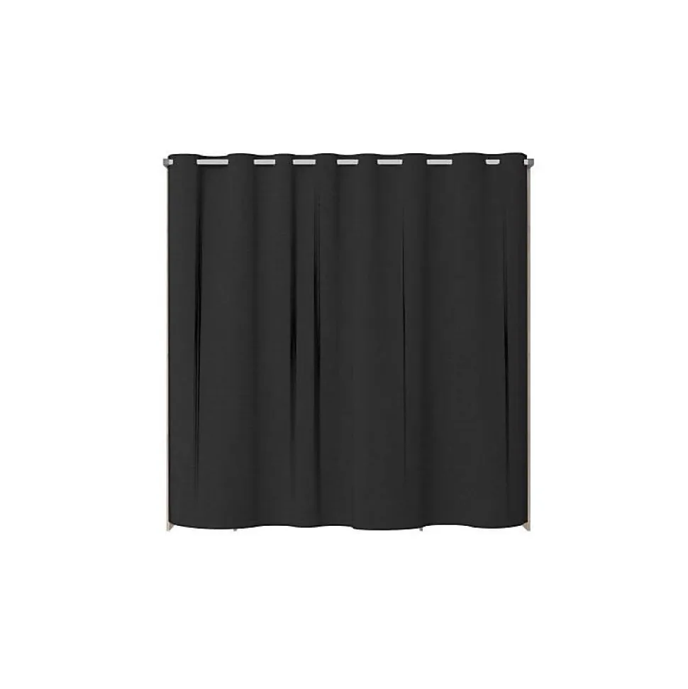 Dressing avec rideau - Decor chene jackson et noir - L 198 x P 48 x H 203 cm - COMO