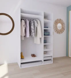 Dressing blanc 3 paniers GoodHome Atomia H. 225 x L. 150 x P. 58 cm