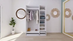 Dressing blanc 3 paniers GoodHome Atomia H. 225 x L. 150 x P. 58 cm