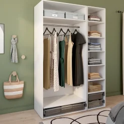 Dressing blanc 3 paniers GoodHome Atomia H. 225 x L. 150 x P. 58 cm
