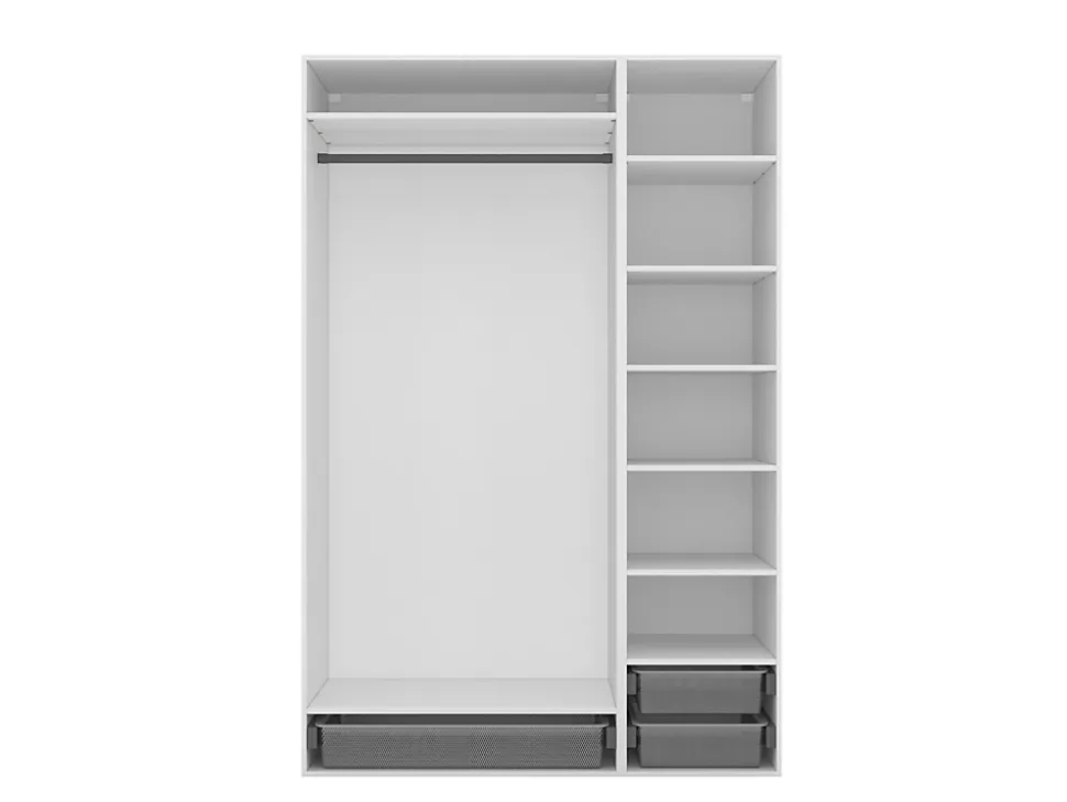 Dressing blanc 3 paniers GoodHome Atomia H. 225 x L. 150 x P. 58 cm