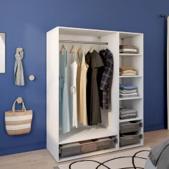 Dressing blanc 3 paniers GoodHome Atomia H. 187,5 x L. 150 x P. 58 cm