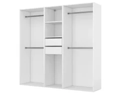 Dressing blanc 4 penderies et 2 tiroirs GoodHome Atomia H. 187,5 x L. 200 x P. 45 cm