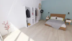 Dressing blanc 4 penderies et 2 tiroirs GoodHome Atomia H. 187,5 x L. 200 x P. 45 cm