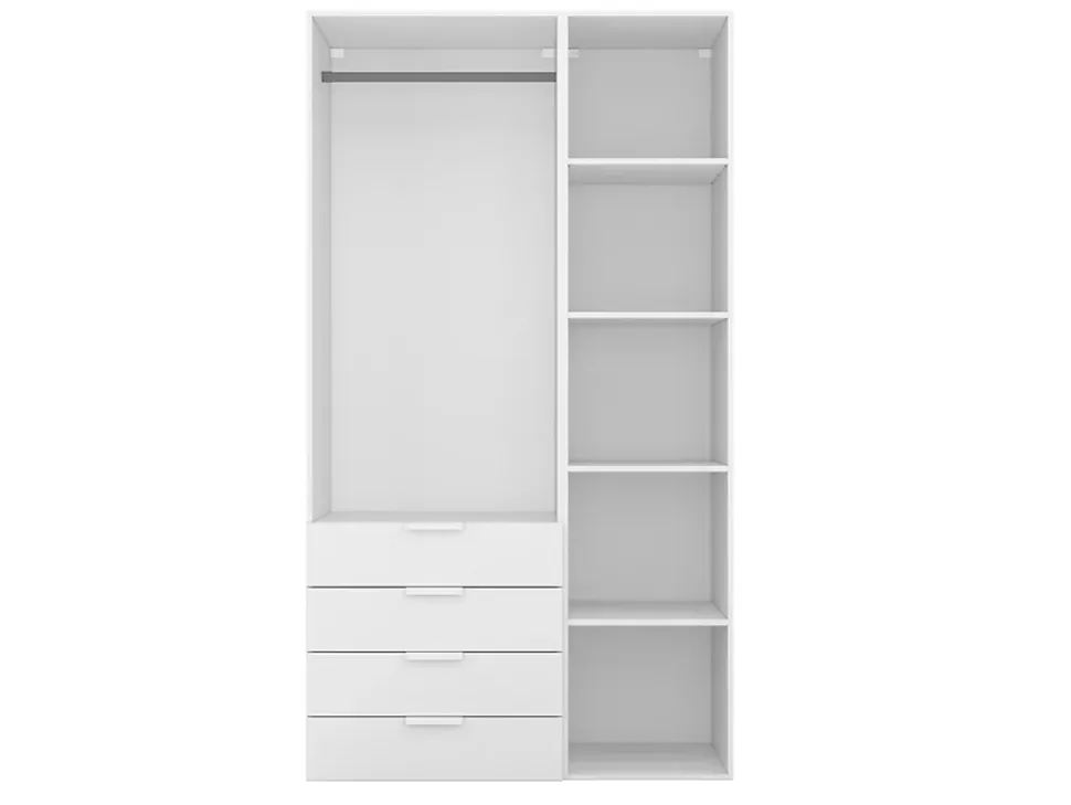 Dressing blanc 4 tiroirs GoodHome Atomia H. 225 x L. 125 x P. 58 cm