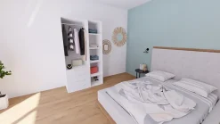 Dressing blanc 4 tiroirs GoodHome Atomia H. 225 x L. 125 x P. 58 cm