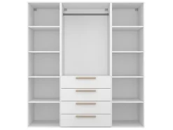 Dressing blanc 4 tiroirs GoodHome Atomia H. 187,5 x L. 175 x P. 58 cm