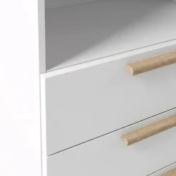 Dressing blanc 4 tiroirs GoodHome Atomia H. 187,5 x L. 125 x P. 58 cm