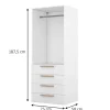 Dressing blanc 4 tiroirs GoodHome Atomia H. 187,5 x L. 75 x P. 58 cm