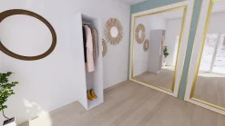 Dressing blanc avec penderie GoodHome Atomia H. 225 x L. 50 x P. 58 cm