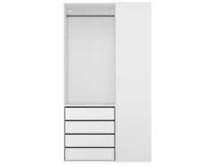 Dressing blanc avec porte et 4 tiroirs GoodHome Atomia H. 225 x L. 125 x P. 58 cm
