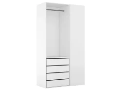 Dressing blanc avec porte et 4 tiroirs GoodHome Atomia H. 225 x L. 125 x P. 58 cm