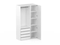 Dressing blanc avec porte et 4 tiroirs GoodHome Atomia H. 225 x L. 125 x P. 58 cm