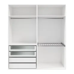 Dressing blanc avec porte-pantalons GoodHome Atomia H. 225 x L. 200 x P. 58 cm