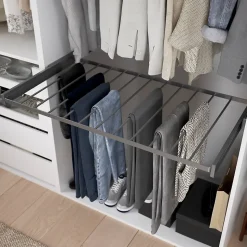 Dressing blanc avec porte-pantalons GoodHome Atomia H. 225 x L. 200 x P. 58 cm