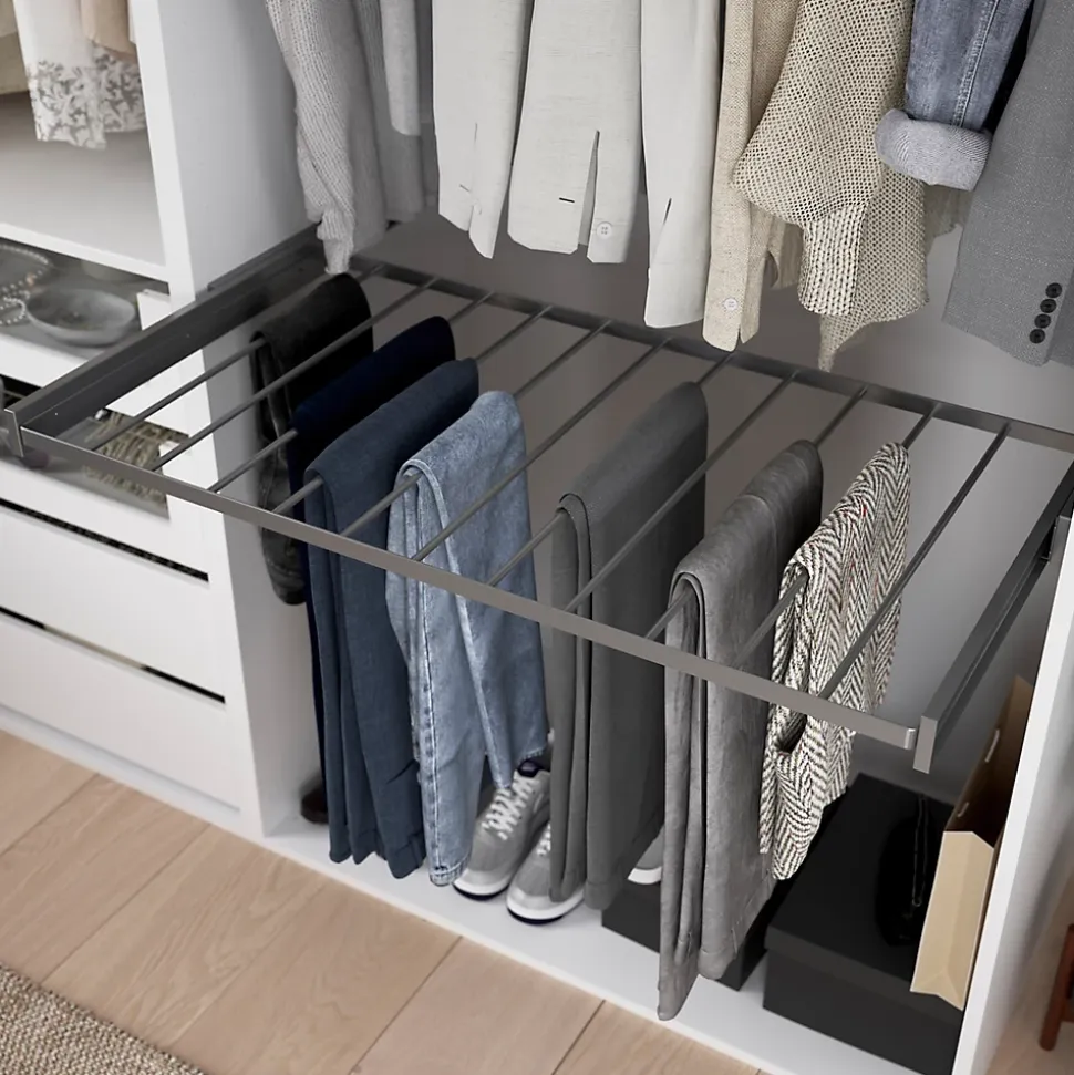Dressing blanc avec porte-pantalons GoodHome Atomia H. 225 x L. 200 x P. 58 cm